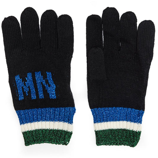 Wool and lurex gloves