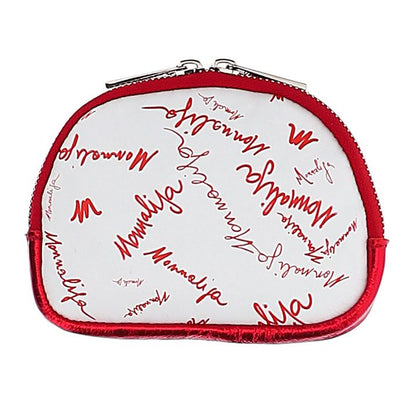 Leather coin purse with laminated details