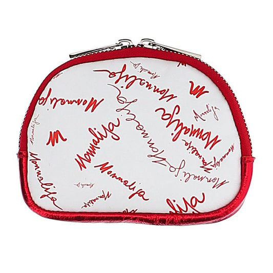 Leather coin purse with laminated details