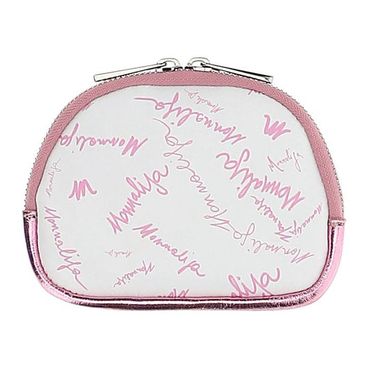 Leather coin purse with laminated details