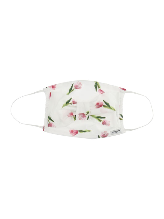 Mask with bow, tulips