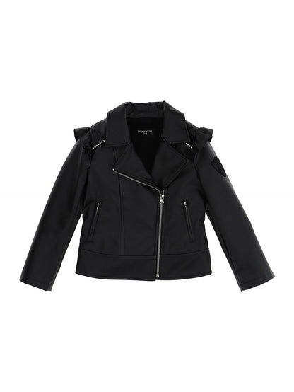 Coated fabric biker jacket