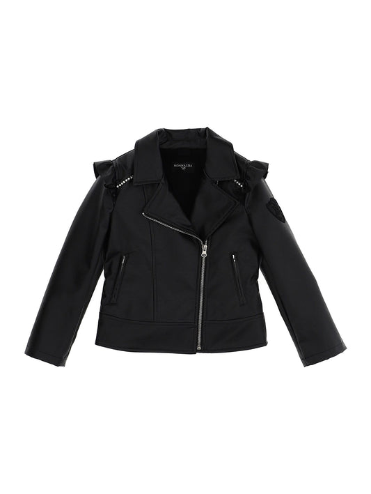 Coated fabric biker jacket