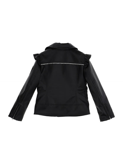 Coated fabric biker jacket