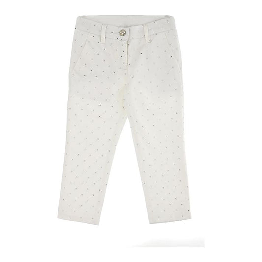 Trousers with allover rhinestones
