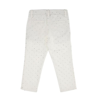 Trousers with allover rhinestones