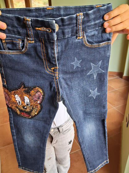 Jeans w/stars & sequins