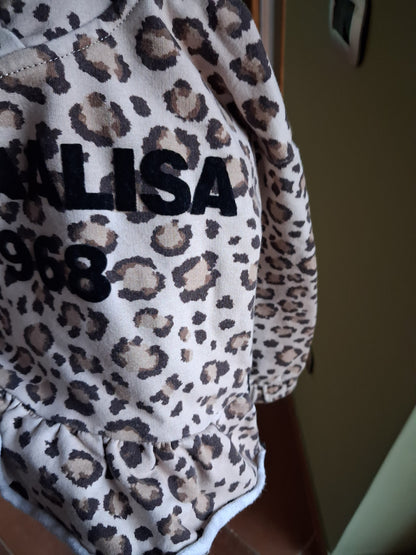 Short animal print sweatshirt