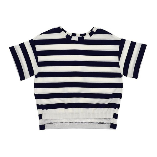 Striped T-shirt with lace