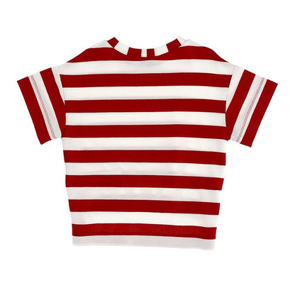 Striped T-shirt with lace