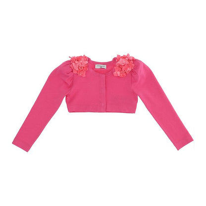 Cardigan with applied flowers