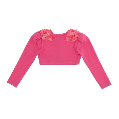 Cardigan with applied flowers