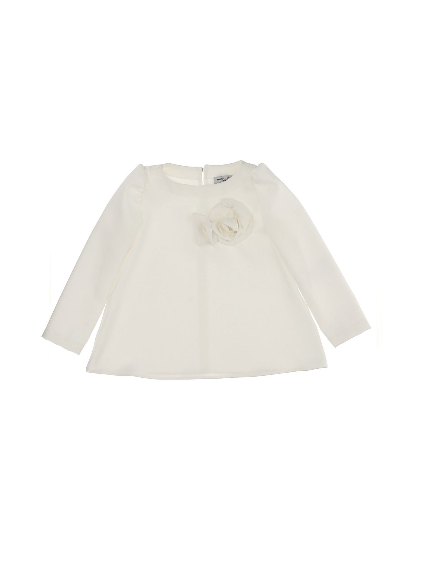 Crepe blouse with flower