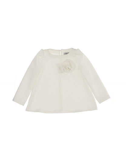 Crepe blouse with flower