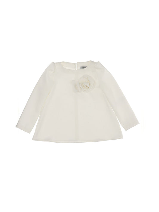 Blusa in crepe con fiore