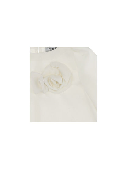 Crepe blouse with flower