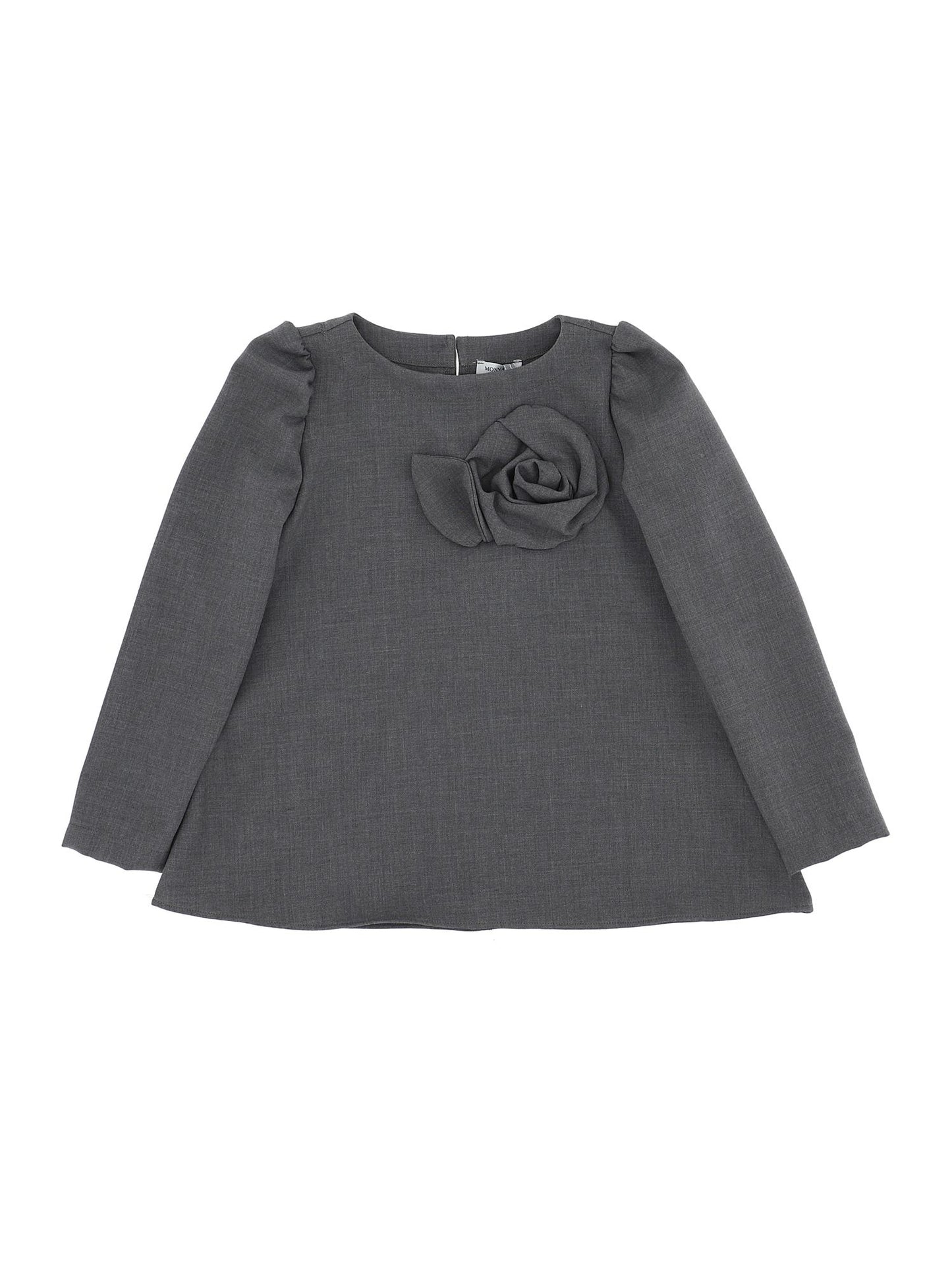 Crepe blouse with flower