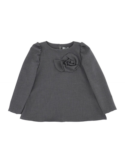 Crepe blouse with flower