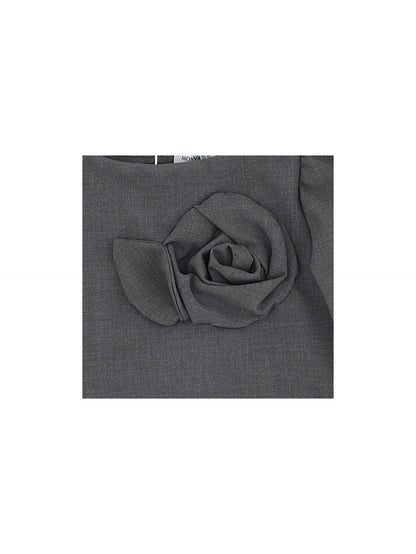 Crepe blouse with flower