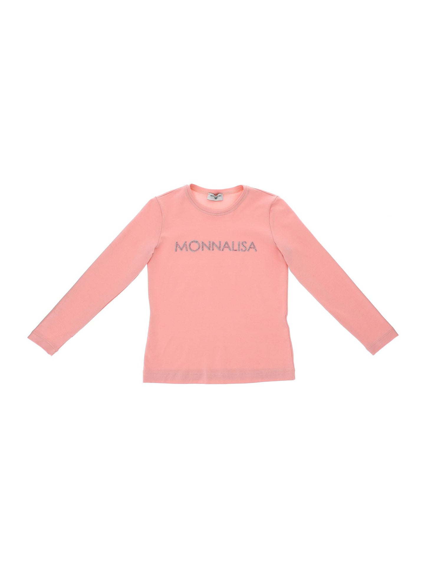 Long-sleeved rhinestone T-shirt