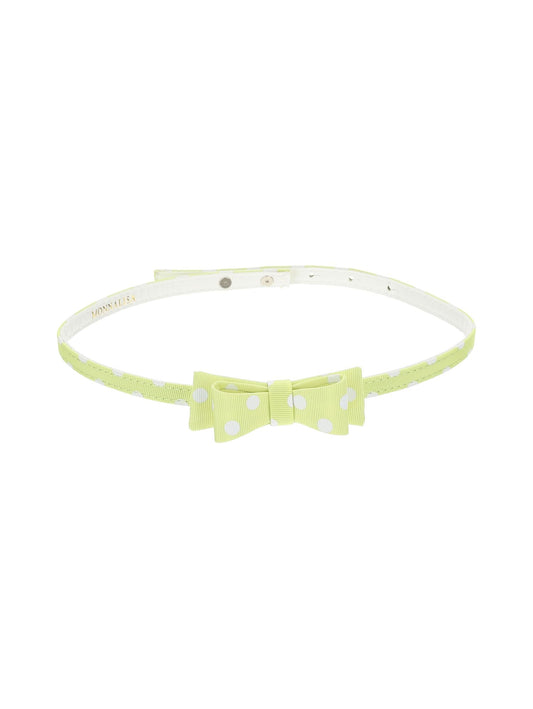 Polka dot belt with bow