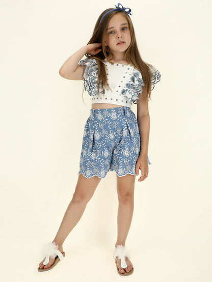 Sangallo floral shorts