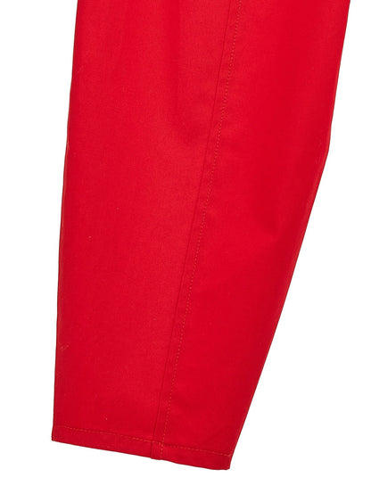 Long balloon gabardine trousers