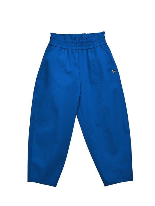 Long balloon gabardine trousers