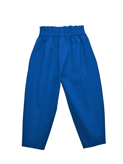 Long balloon gabardine trousers