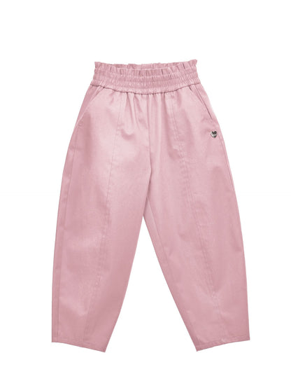 Long balloon gabardine trousers