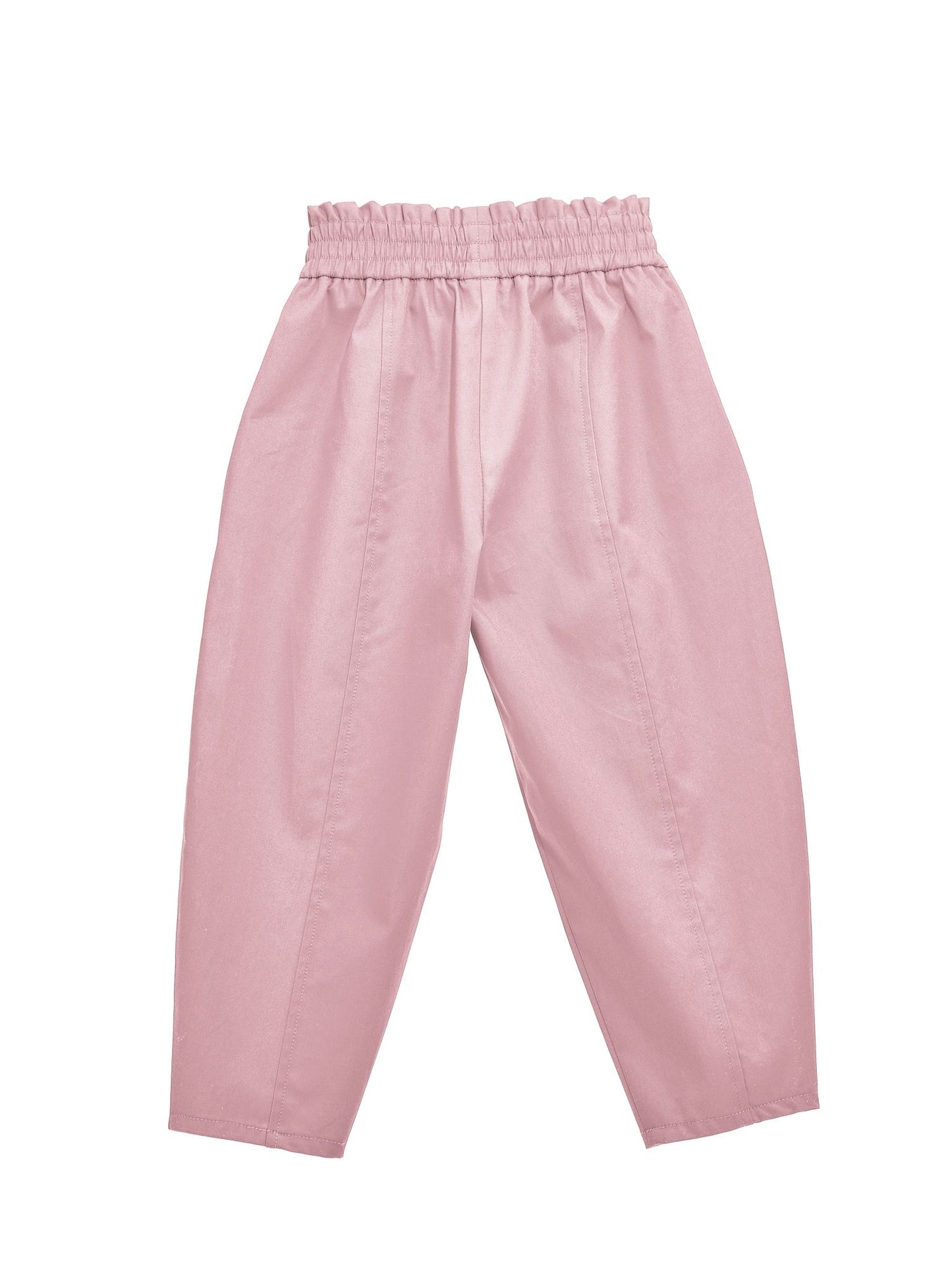 Long balloon gabardine trousers
