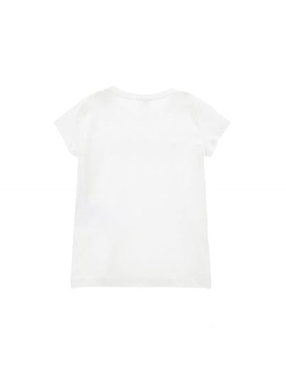 Cotton T-shirt with rhinestone logo