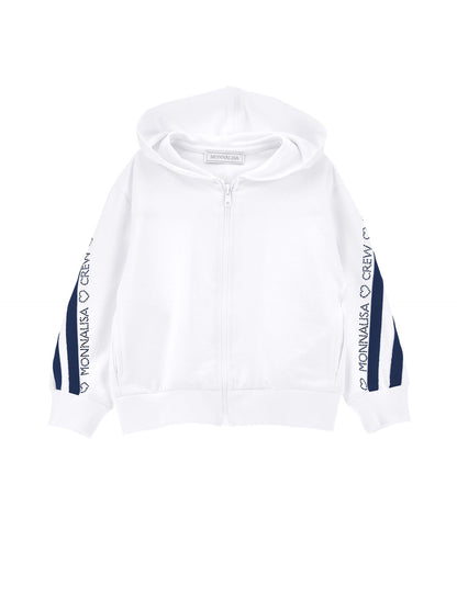 Open sweatshirt with blush sleeves