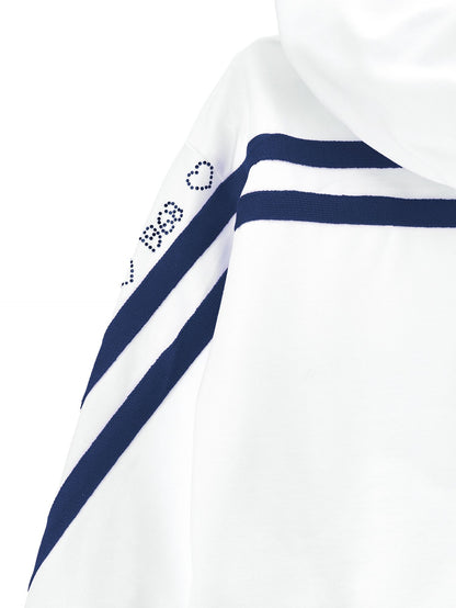 Open sweatshirt with blush sleeves