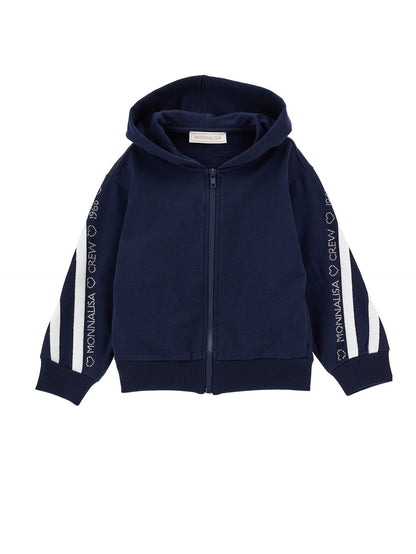 Open sweatshirt with blush sleeves