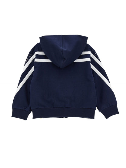 Open sweatshirt with blush sleeves