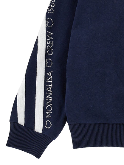 Open sweatshirt with blush sleeves