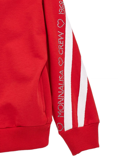 Open sweatshirt with blush sleeves