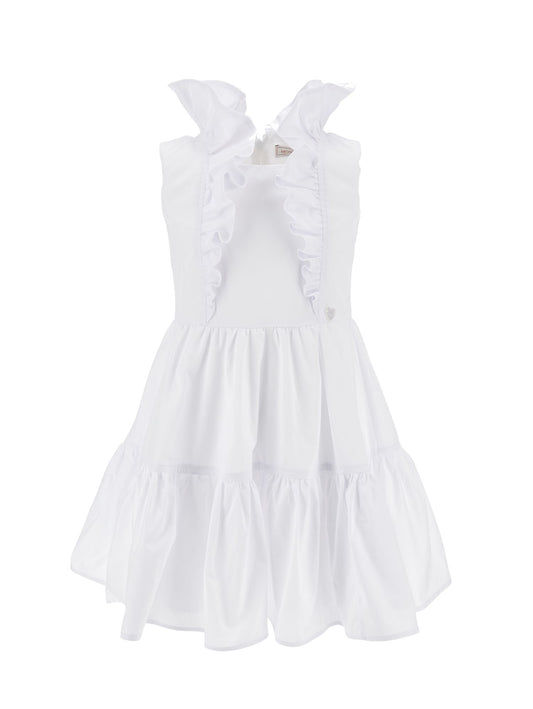 Poplin dress with ruffles