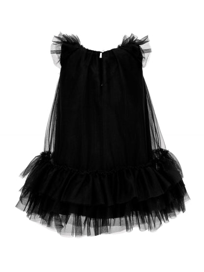 Abito tulle con piccole rouches