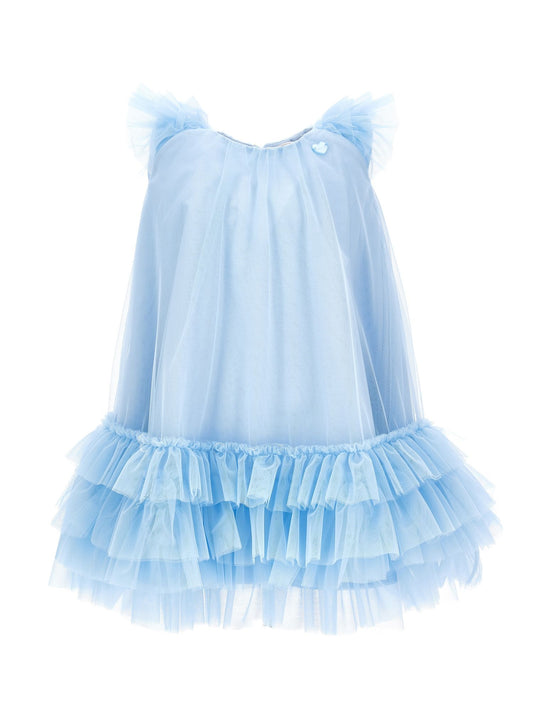 Abito tulle con piccole rouches