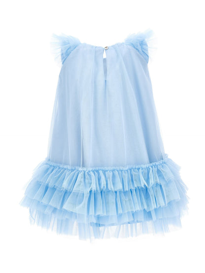 Abito tulle con piccole rouches
