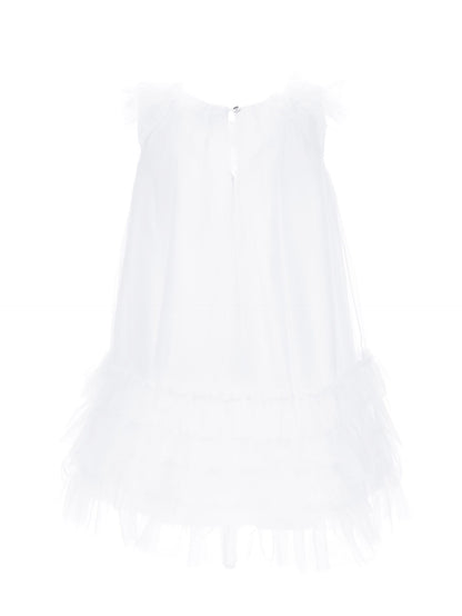 Abito tulle con piccole rouches