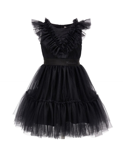 Abito tulle mano seta con strass