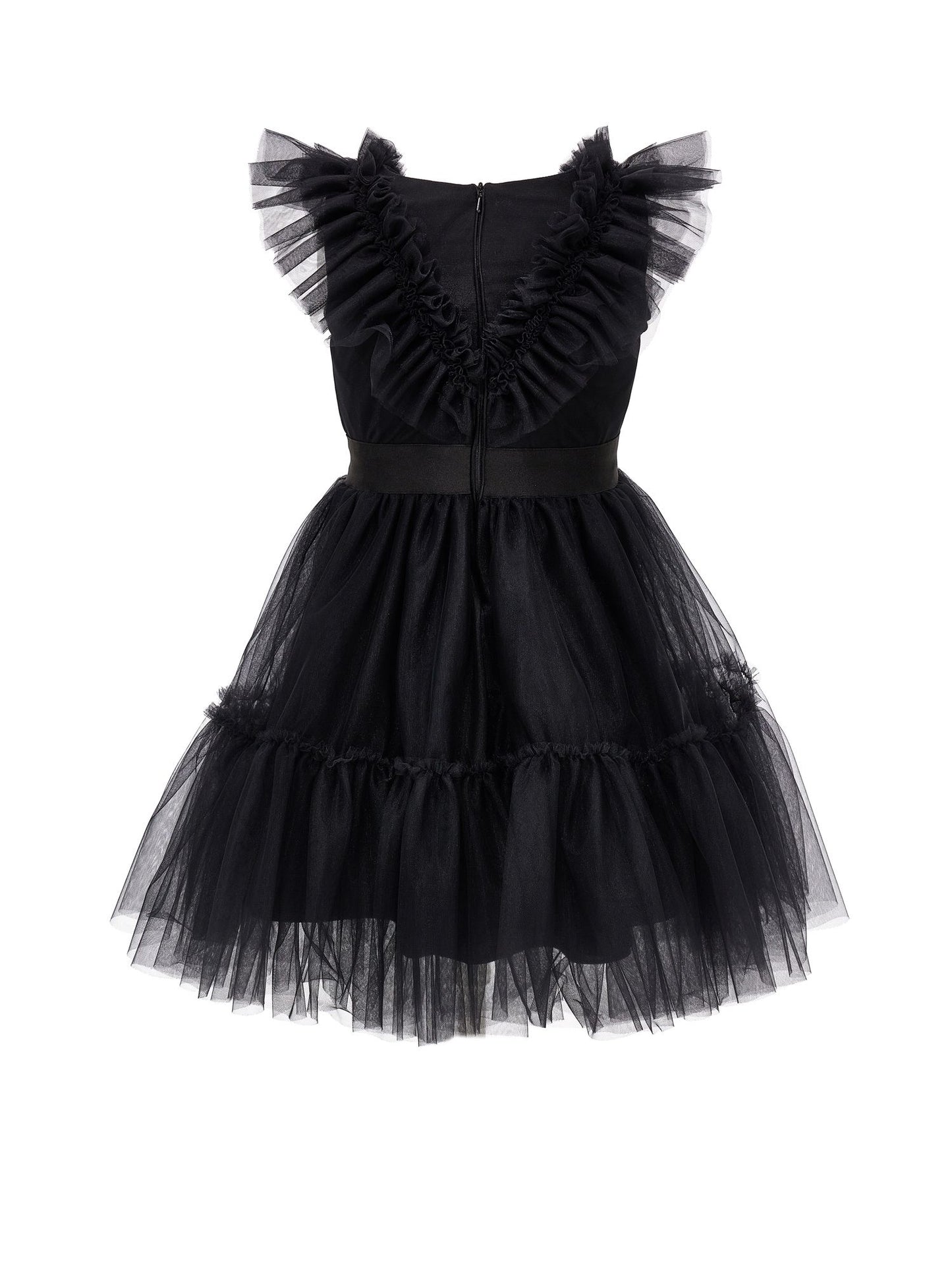 Abito tulle mano seta con strass