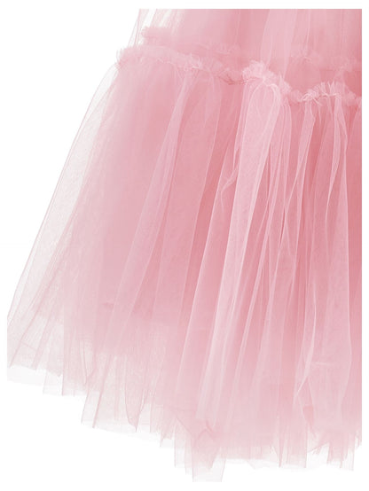 Silk hand tulle dress with rhinestones