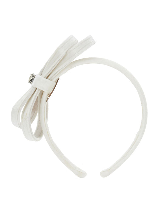 Velvet headband with bow