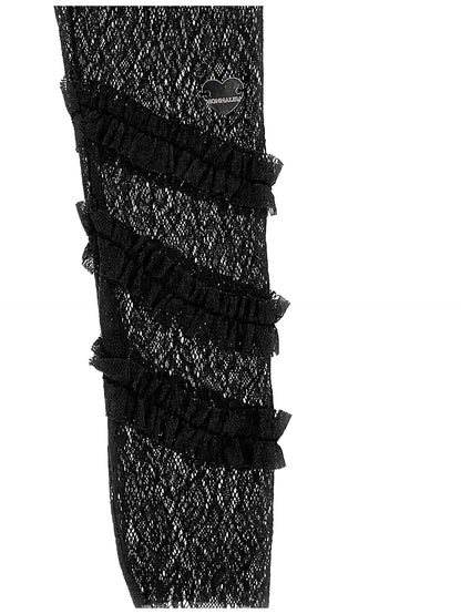 Lace leggings with ruffles