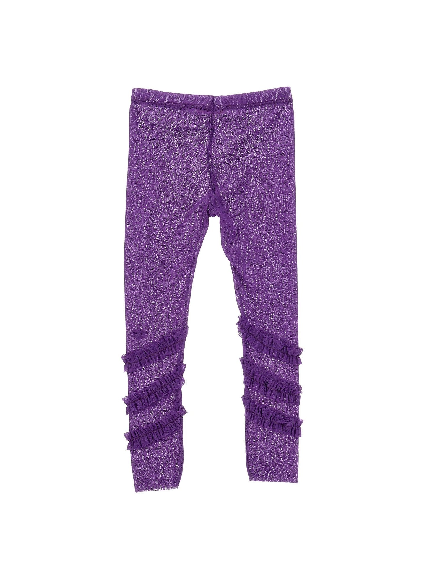 Lace leggings with ruffles