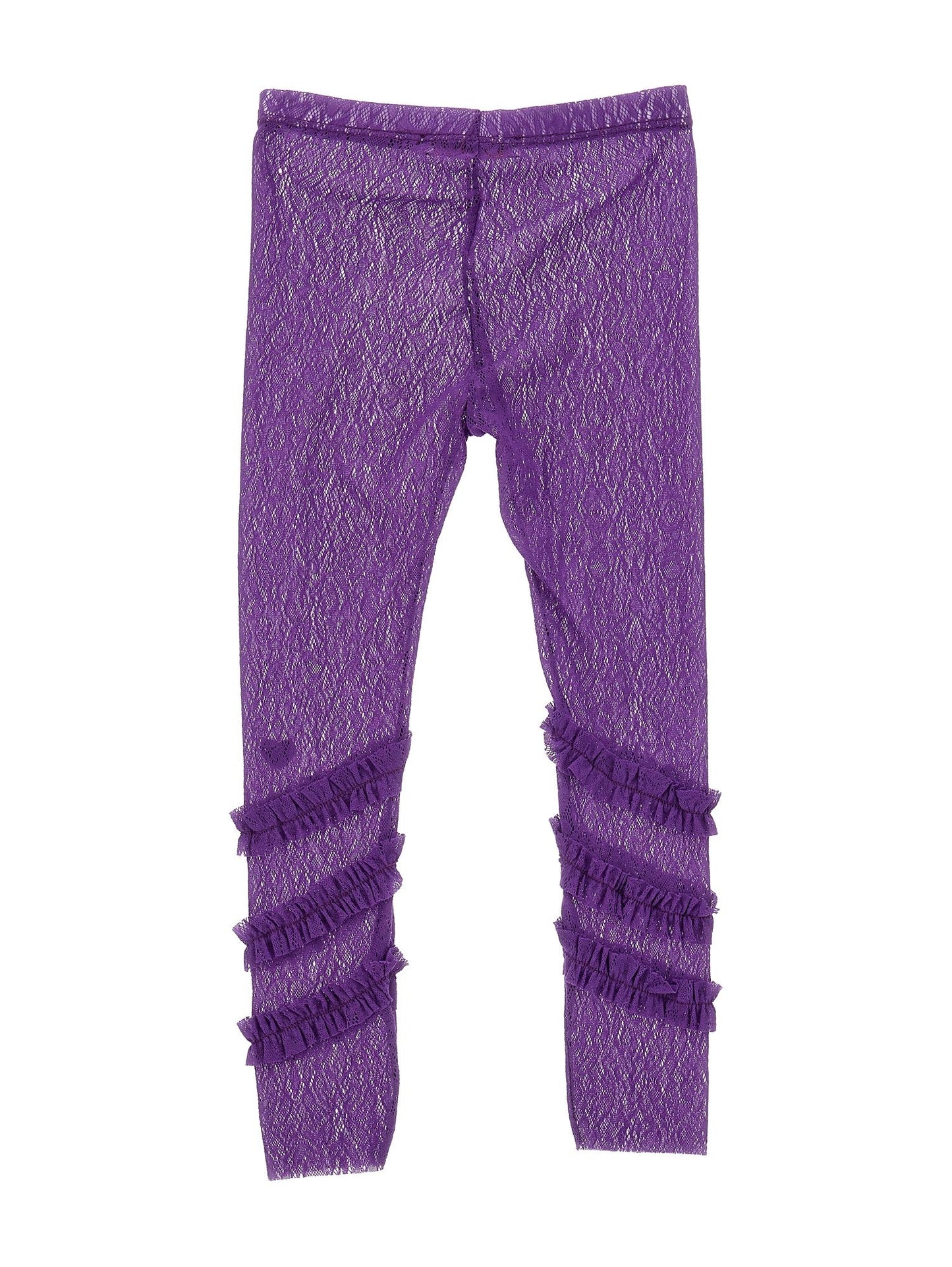 Lace leggings with ruffles